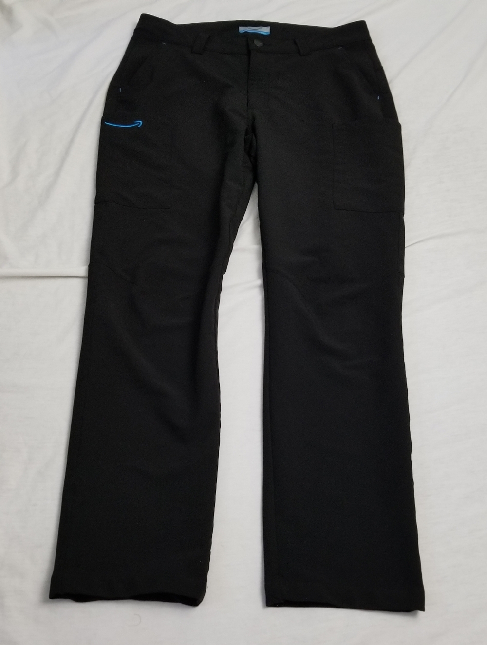 Amazon Pants Mens Large Black Delivery Driver Uniform Cargo Working Stretch Logo